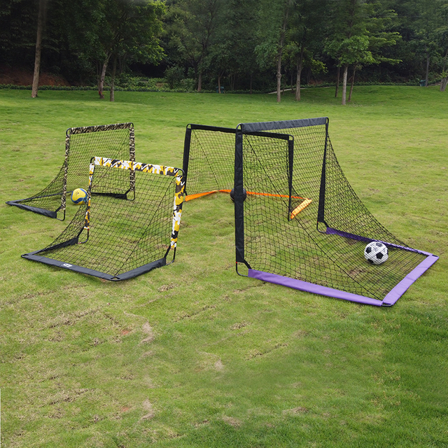A Set of Four Nets of Different Models of Metal Soccer Goals Soccer Shooting Targets