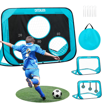 Football Goal for Kids Pop Up Football Net for The Garden Portable Football Goal 3 Modes Changeable Target Football Goal Blue