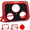 Football Goal for Kids Pop Up Football Net for The Garden Portable Football Goal 3 Modes Changeable Target Football Goal Red