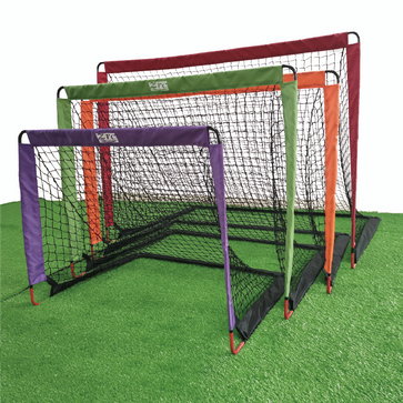 4 Nets with One Set Football Target Metal Rods Soccer Shooting Goal Set