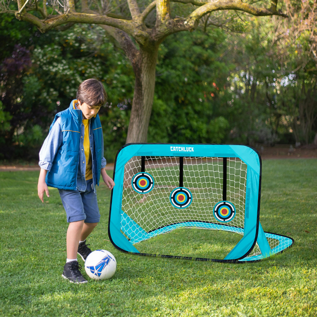 Football Goal for Kids Pop Up Football Net for The Garden Portable Football Goal 3 Modes Changeable Target Football Goal Blue