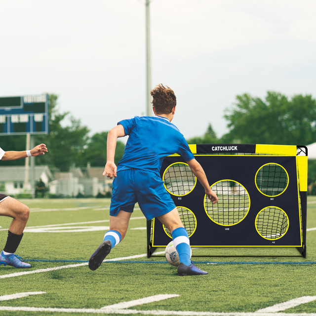 2 in 1 Football Goal for Garden Pop Up Training Football Goal Outdoor Foldable Portable Football Goal with Carry Bag, 120x90x90